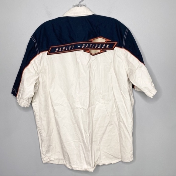 Harley-Davidson Garage Short Sleeve Button Down Shirt Large Tall - Picture 2 of 6
